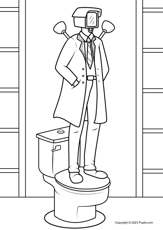 Skibidi Toilet Plungerman Coloring Page