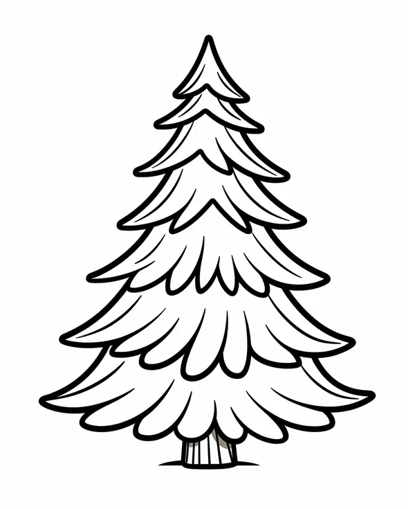 Dibujo para Colorear Árbol de Navidad sin decoración