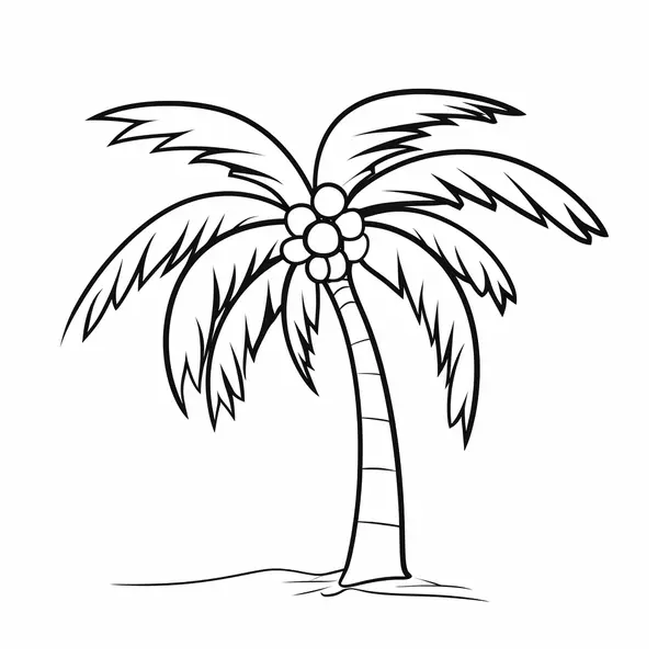 Eenvoudige palmboom Kleurplaat