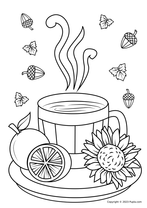 Thanksgiving Tea Coloring Page