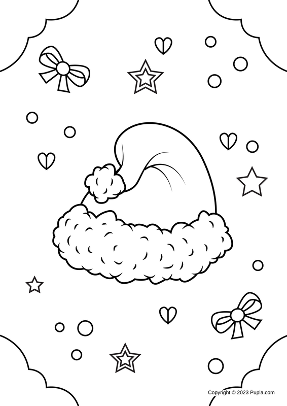 Santa Claus Hat Coloring Page