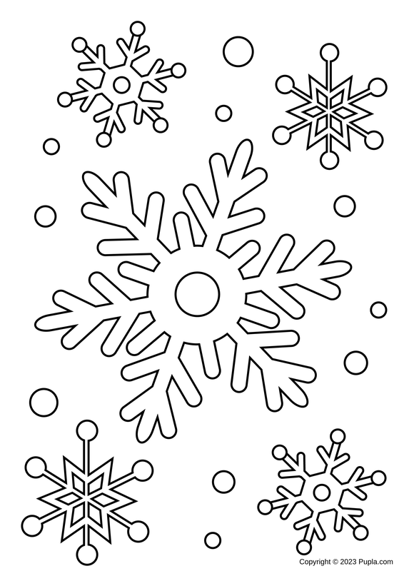 Dibujo para Colorear Cristales de nieve