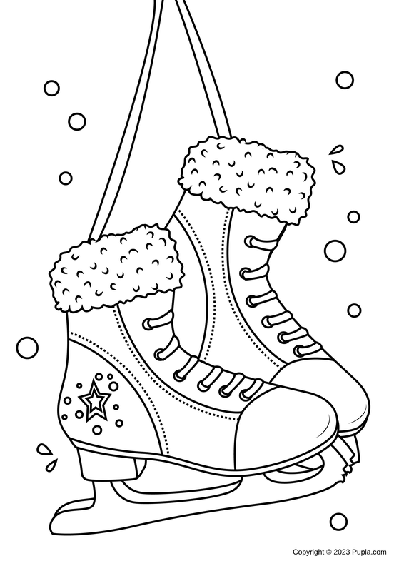 Pair of Ice Skates Coloring Page