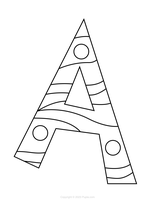 Lettre A avec lignes et cercles