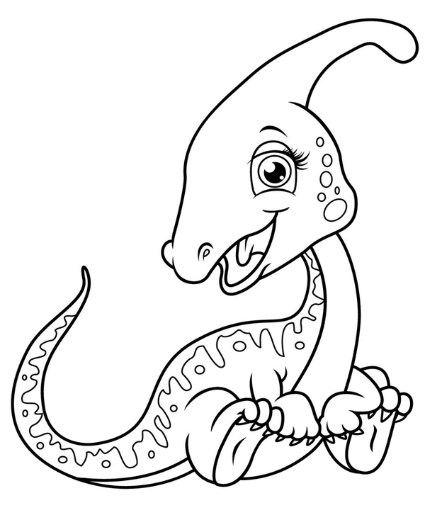 Dinosaurus Baby Kleurplaat