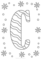 Letter C with a Wavy Pattern