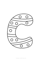 Letra C con círculos y líneas
