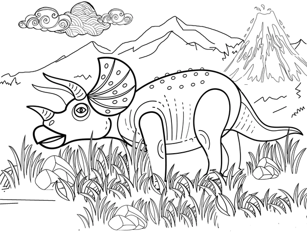 Dinosaurus Triceratops Kleurplaat