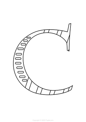 Letter C with Lines