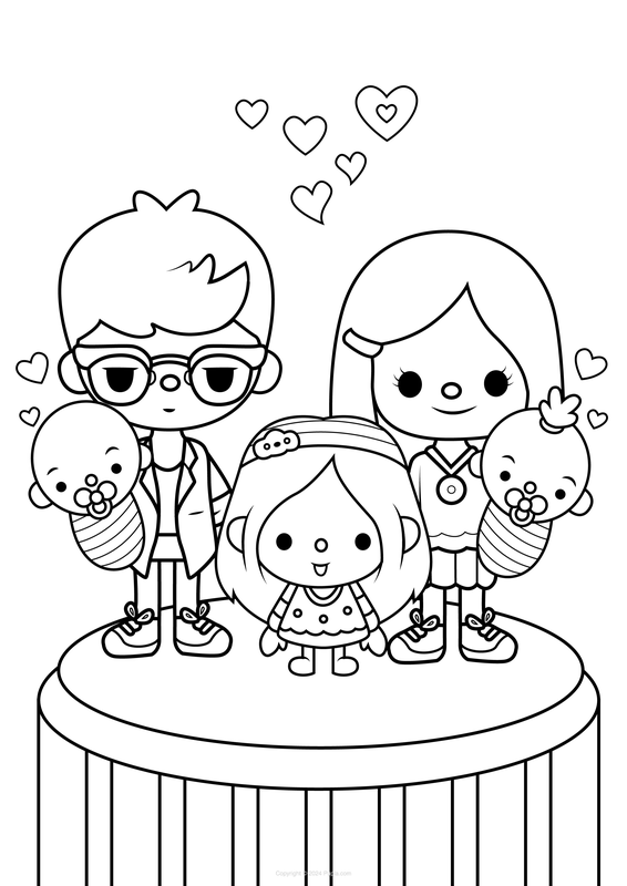 Coloriage Photo de famille Toca Boca