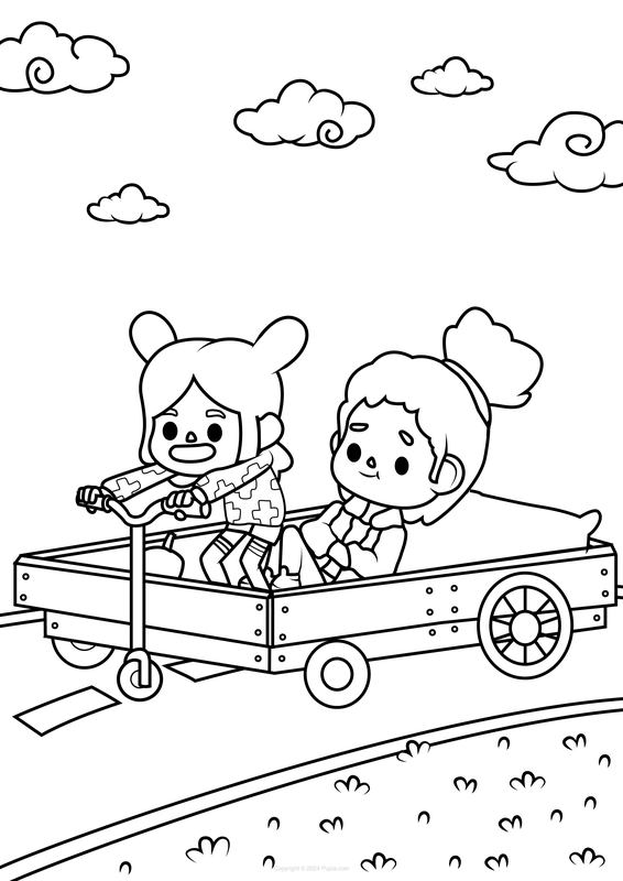 Toca Boca Friends Playing Coloring Page