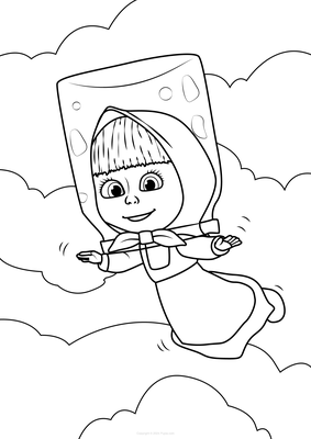 Masha vole dans les airs