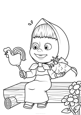 Masha assise dehors et jouant