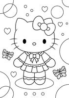 Hello Kitty und Schmetterlinge