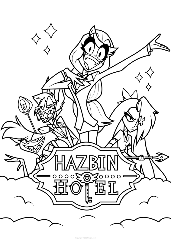 Hazbin Hotel Poster Ausmalbild