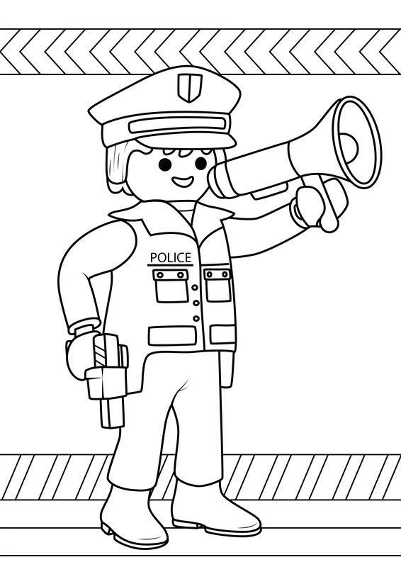 Dibujo para Colorear Agente de policía de Roblox