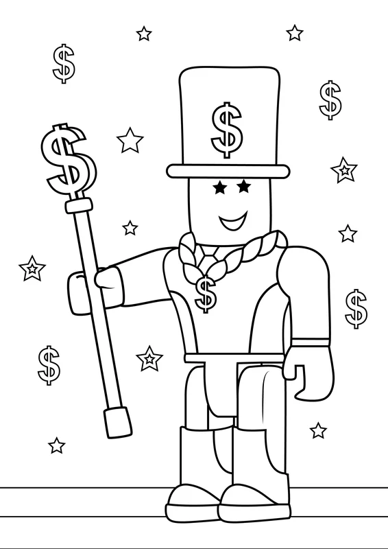 Roblox Rich Guy Coloring Page