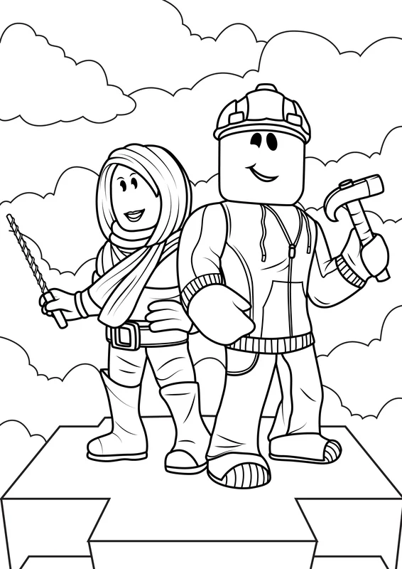 Roblox Two Characters Coloring Page