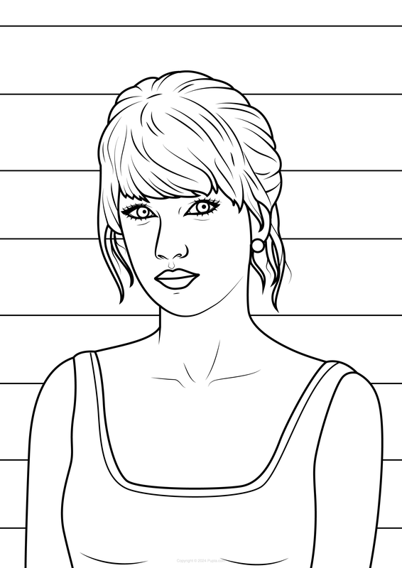 Taylor Swift in a simple shirt Coloring Page