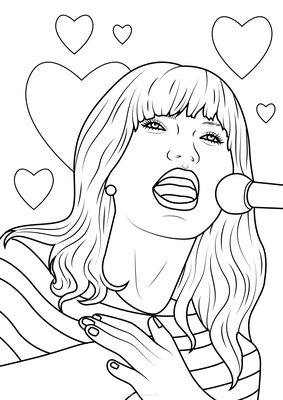 Taylor Swift singt ins Mikrofon