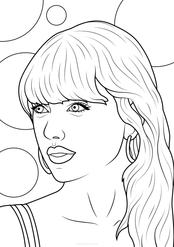 Dibujo para Colorear Taylor Swift Círculos