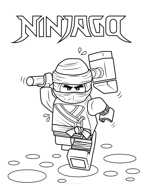 Ninjago hamer Kleurplaat