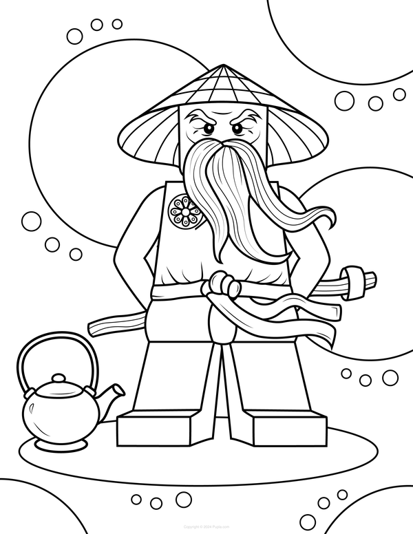 Ninjago Sensei Wu Coloring Page