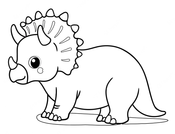 Dinosaur Baby Triceratops Coloring Page