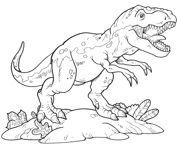 Coloriage Rugissement du dinosaure T-rex