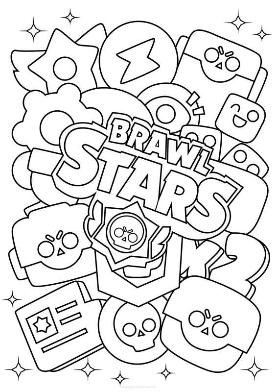 Dibujo para Colorear Logotipo Brawl Stars
