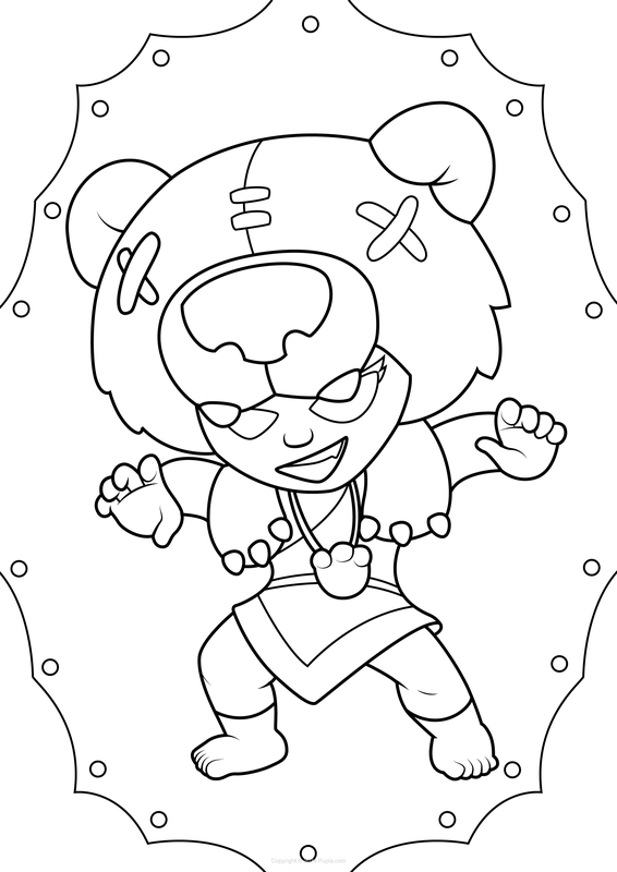 Dibujo para Colorear Brawl Stars Nita