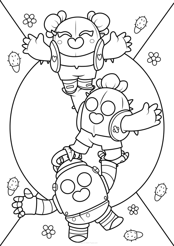 Brawl Stars Spike Coloring Page