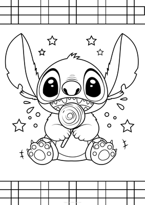 Cute Stitch Eating a Lollipop