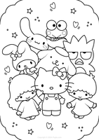 Corazones y estrellas de los personajes de Sanrio