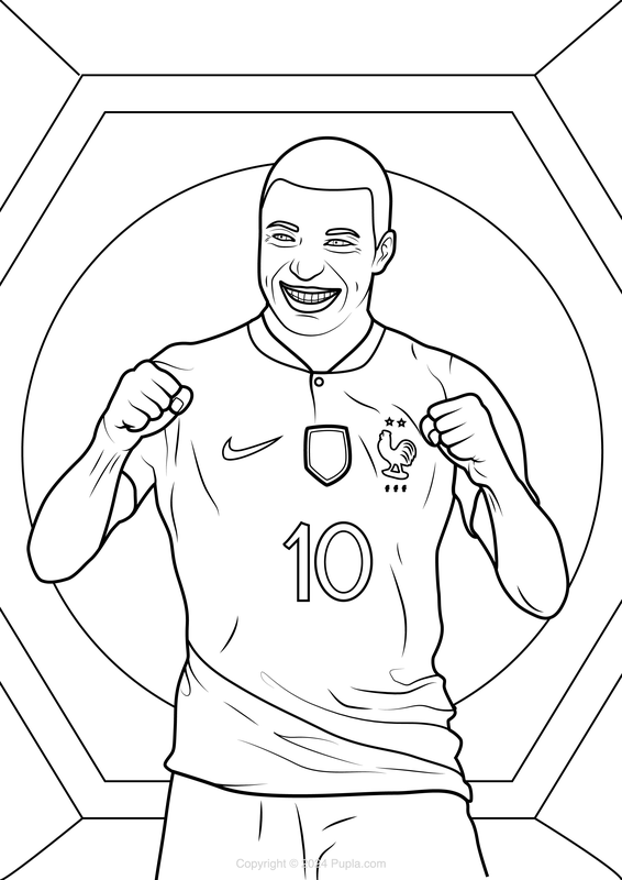 Dibujo para Colorear Mbappe Francia Celebración