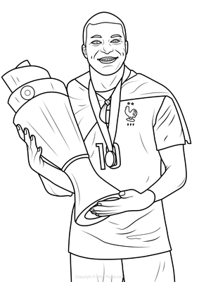 Mbappe sostiene un trofeo