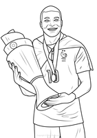 Mbappe Holding a Trophy