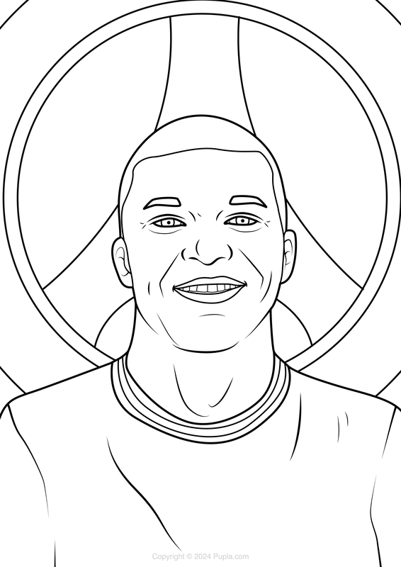 Dibujo para Colorear Logotipo Mbappe París Saint Germain