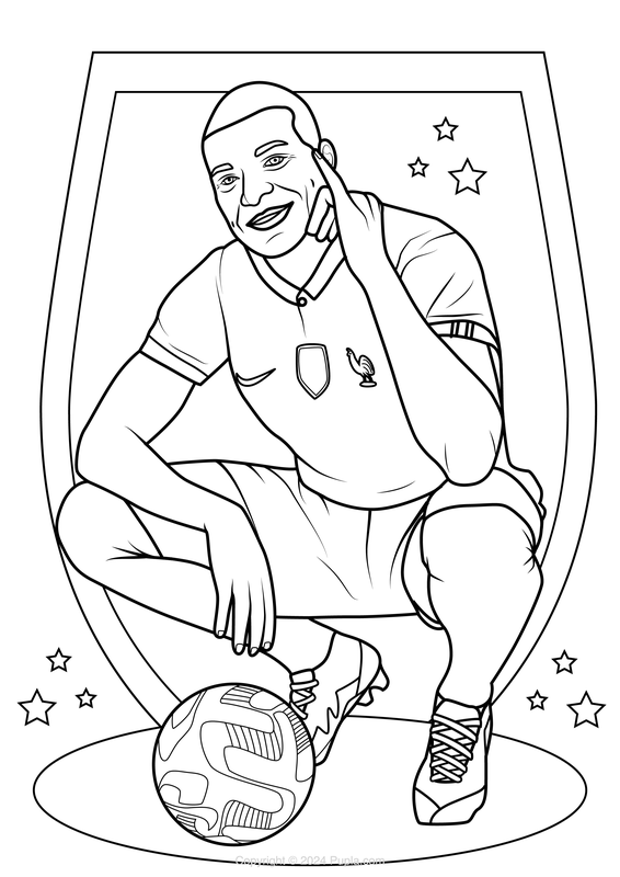 Mbappe Posing Coloring Page