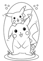 Pikachu en kleine Pikachu
