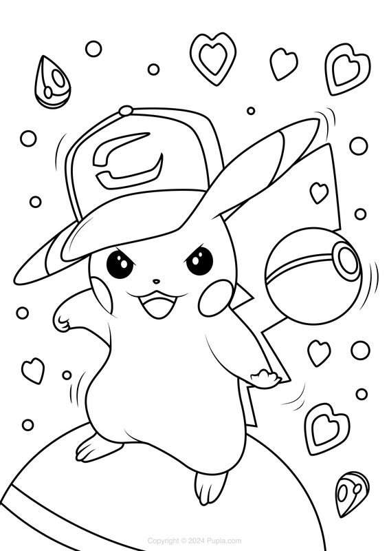 Pikachu Angry Coloring Page