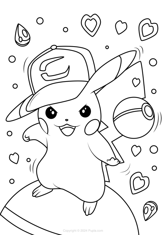 Dibujo para Colorear Pikachu Enfadado