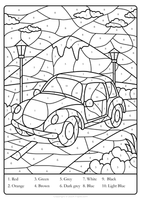 Color by Number Car