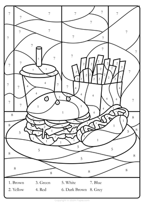 Color by Number Fastfood