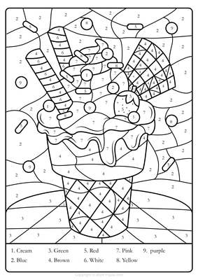 Color by Number Ice Cream