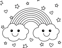 Dream Big Coloring Page - Cute Kawaii Coloring Page For Kids And Adults,  Sun, Moon, Stars, Rainbows — The White Lime