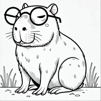 Capybara Wearing Glasses