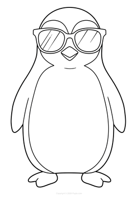 Coole pinguïn met zonnebril
