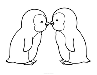 Cute Penguins Kissing