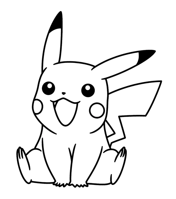 Dibujo para Colorear Pokémon Pikachu
